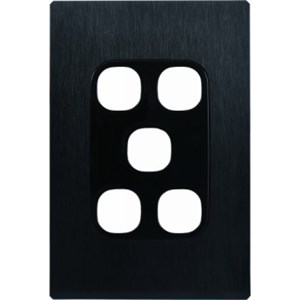 Fusion 5Gang Grid & Cover Plate - Black
